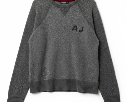 Armani Jeans AJ Charcoal Grey Wool Blend Pullover Sweater