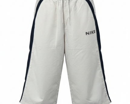 Nike White 3/4 Length Cropped Athletic Track Pants