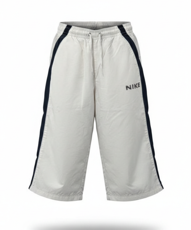 Nike White 3/4 Length Cropped Athletic Track Pants