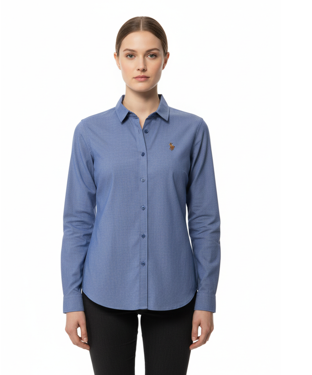 U.S. Polo Assn. Women's Classic Blue Button-Down Shirt