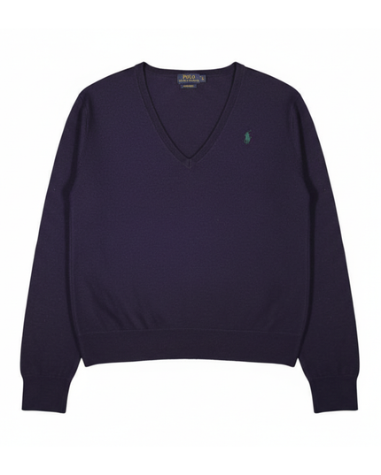 Ralph Lauren Long Sleeve Pima V-Neck Cotton Sweater