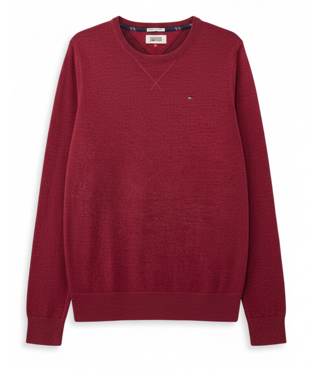 Hilfiger Denim Classic Maroon Crewneck Knit Sweater