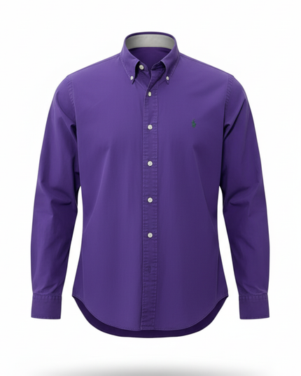 Ralph Lauren Custom Fit Solid Purple Button-Down Shirt