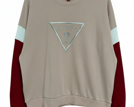 Guess Los Angeles Embroidered Logo Dusty Rose Colorblock Sweatshirt