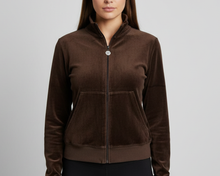 Juicy Couture Velour Full Zip Jacket Brown