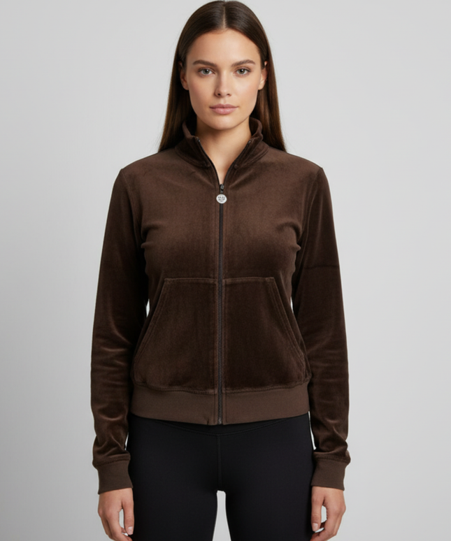 Juicy Couture Velour Full Zip Jacket Brown