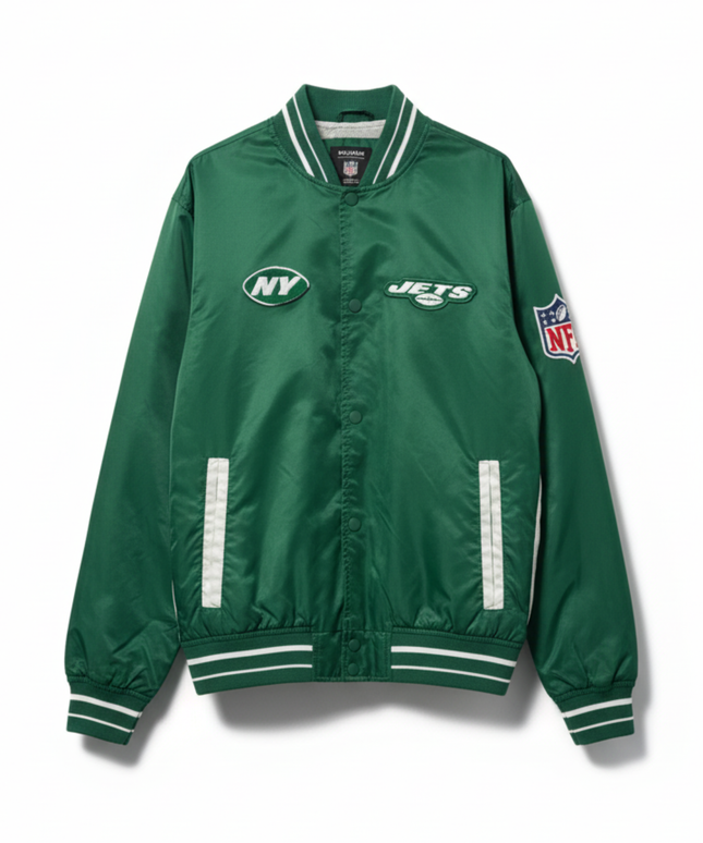 Pull&Bear New York NFL Jets Green Varsity Bomber Jacket