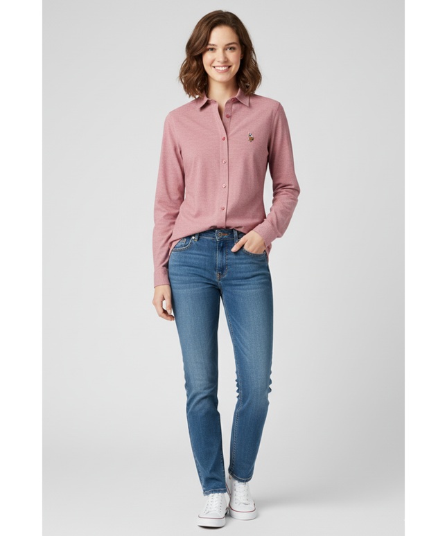 U.S. Polo Assn. Heather Rose Fitted Oxford Button-Down Shirt