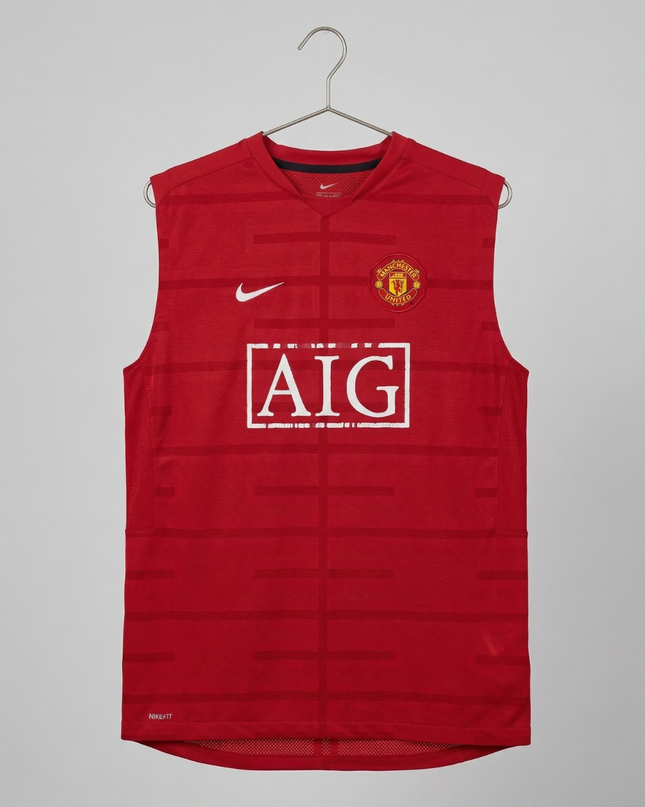 Nike Red Manchester United AIG Football Training Sleeveless Jersey