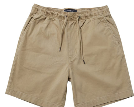 American Eagle Men's Khaki Chino Flex Drawstring Shorts