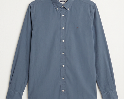Tommy Hilfiger Blue Slim Fit Stretch Long Sleeve Shirt