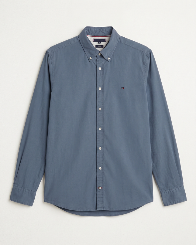 Tommy Hilfiger Blue Slim Fit Stretch Long Sleeve Shirt
