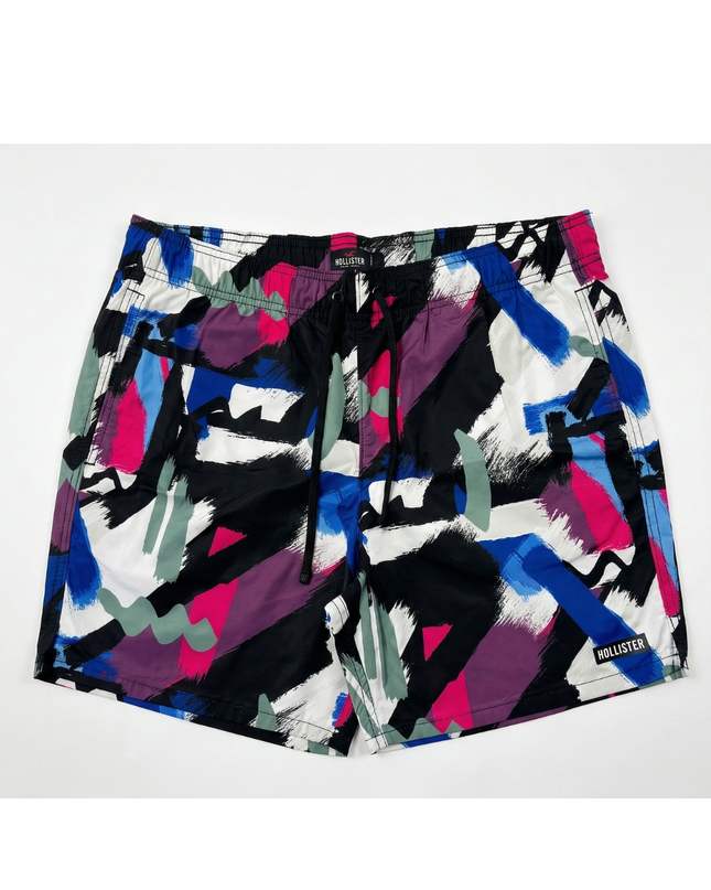 Hollister Multicolor Abstract Brushstroke Board Shorts