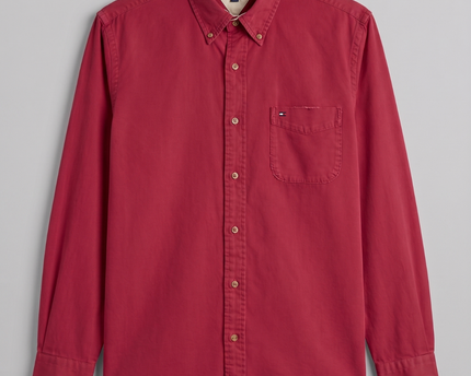 Tommy Hilfiger Red Long Sleeve Button-Down Shirt