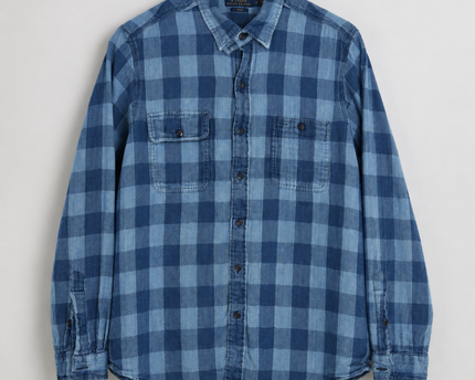 Polo Ralph Lauren Blue Indigo Buffalo Check Button-Down Shirt