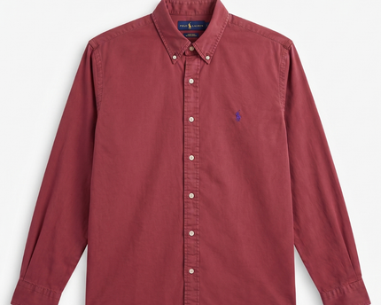 Ralph Lauren Red Blake Cotton Long-Sleeved Button-Down Shirt
