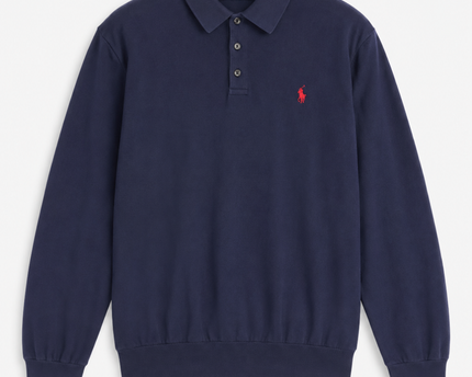 Polo Ralph Lauren Navy Blue Long Sleeve Knit Polo Shirt