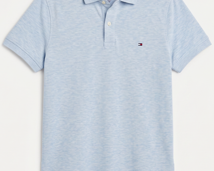 Tommy Hilfiger Light Blue Slim Fit Short Sleeve Polo Shirt