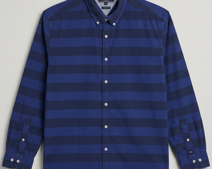 Tommy Hilfiger Blue Striped Long-Sleeve Button-Down Shirt