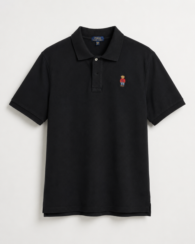 Polo Ralph Lauren Black Polo Bear Piqué Polo Shirt
