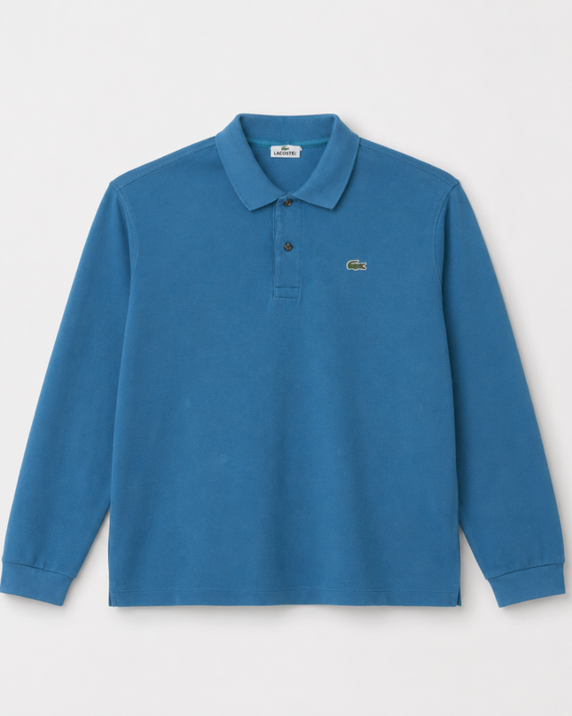Lacoste Blue Long Sleeve Piqué Polo Shirt