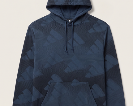 Adidas Blue Allover Logo Graphic Hoodie