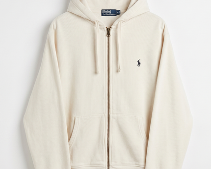Polo Ralph Lauren Cream Full-Zip Hoodie