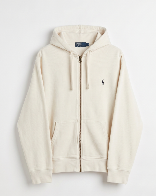Polo Ralph Lauren Cream Full-Zip Hoodie