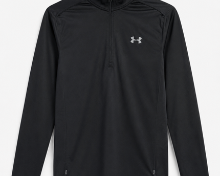 Under Armour Black Fitted Quarter-Zip Long Sleeve Performance Sports Top