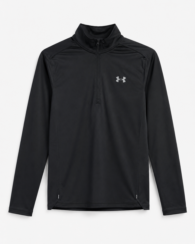 Under Armour Black Fitted Quarter-Zip Long Sleeve Performance Sports Top