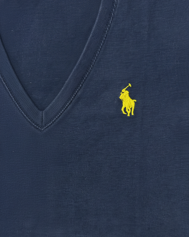Ralph Lauren Classic Embroidered Pony Navy V-Neck T-Shirt