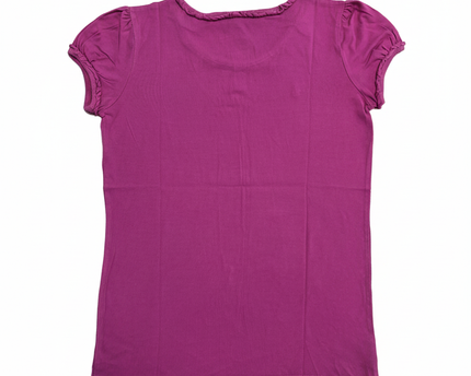 Ralph Lauren Ruffled Neck Puff Sleeve Pink T-Shirt