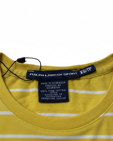 Ralph Lauren Sport Classic Fit Yellow Striped V-Neck T-Shirt