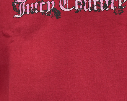 Juicy Couture Gothic Script Red Cropped Sweatshirt