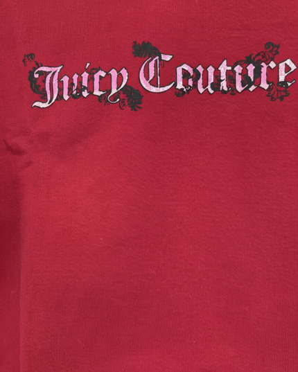 Juicy Couture Gothic Script Red Cropped Sweatshirt