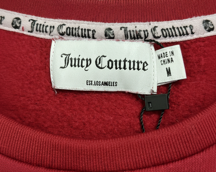 Juicy Couture Gothic Script Red Cropped Sweatshirt