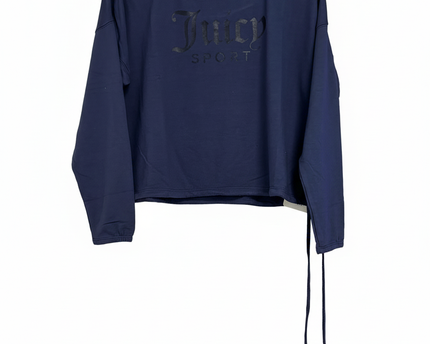 Juicy Couture Sport Embossed Logo Drawstring Navy Blue Sweatshirt