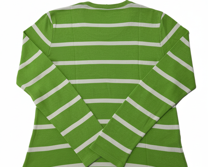 Ralph Lauren Sport Green & White Striped Cotton Long-Sleeve T-Shirt
