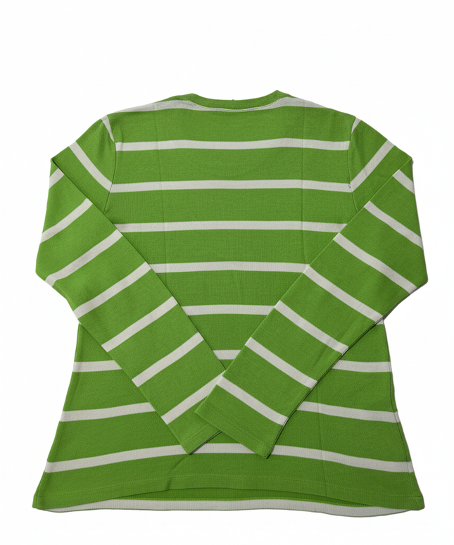 Ralph Lauren Sport Green & White Striped Cotton Long-Sleeve T-Shirt