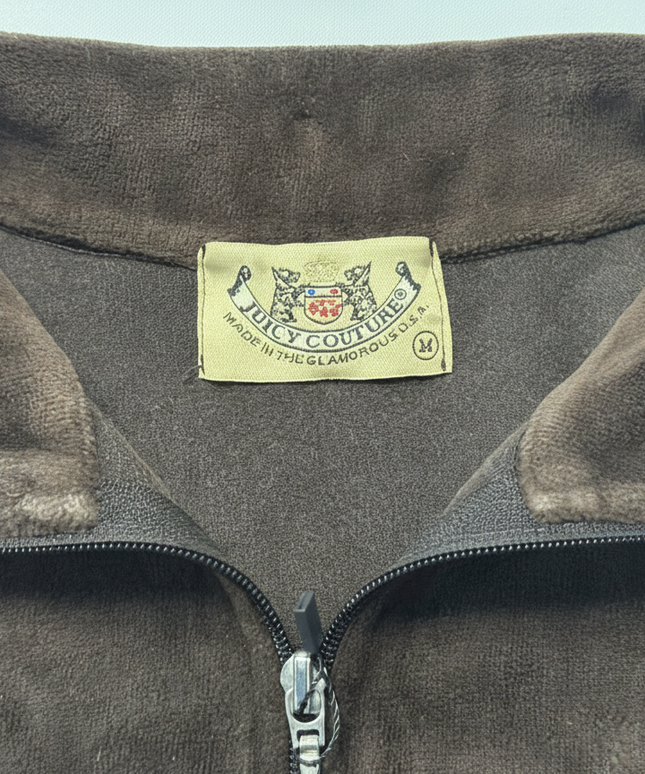 Juicy Couture Velour Full Zip Jacket Brown