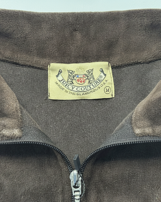 Juicy Couture Velour Full Zip Jacket Brown