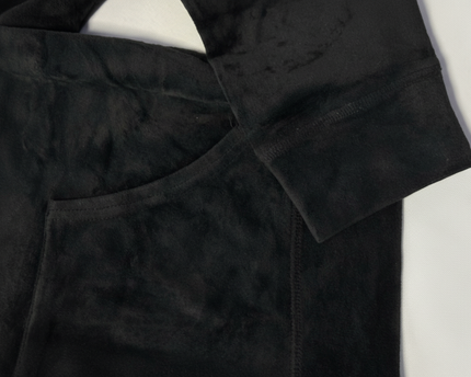 Juicy Couture OG Big Bling Velour Zip-Up Black Hoodie