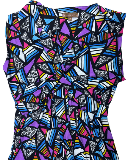 Jolie Moi Geometric Print Maxi Dress