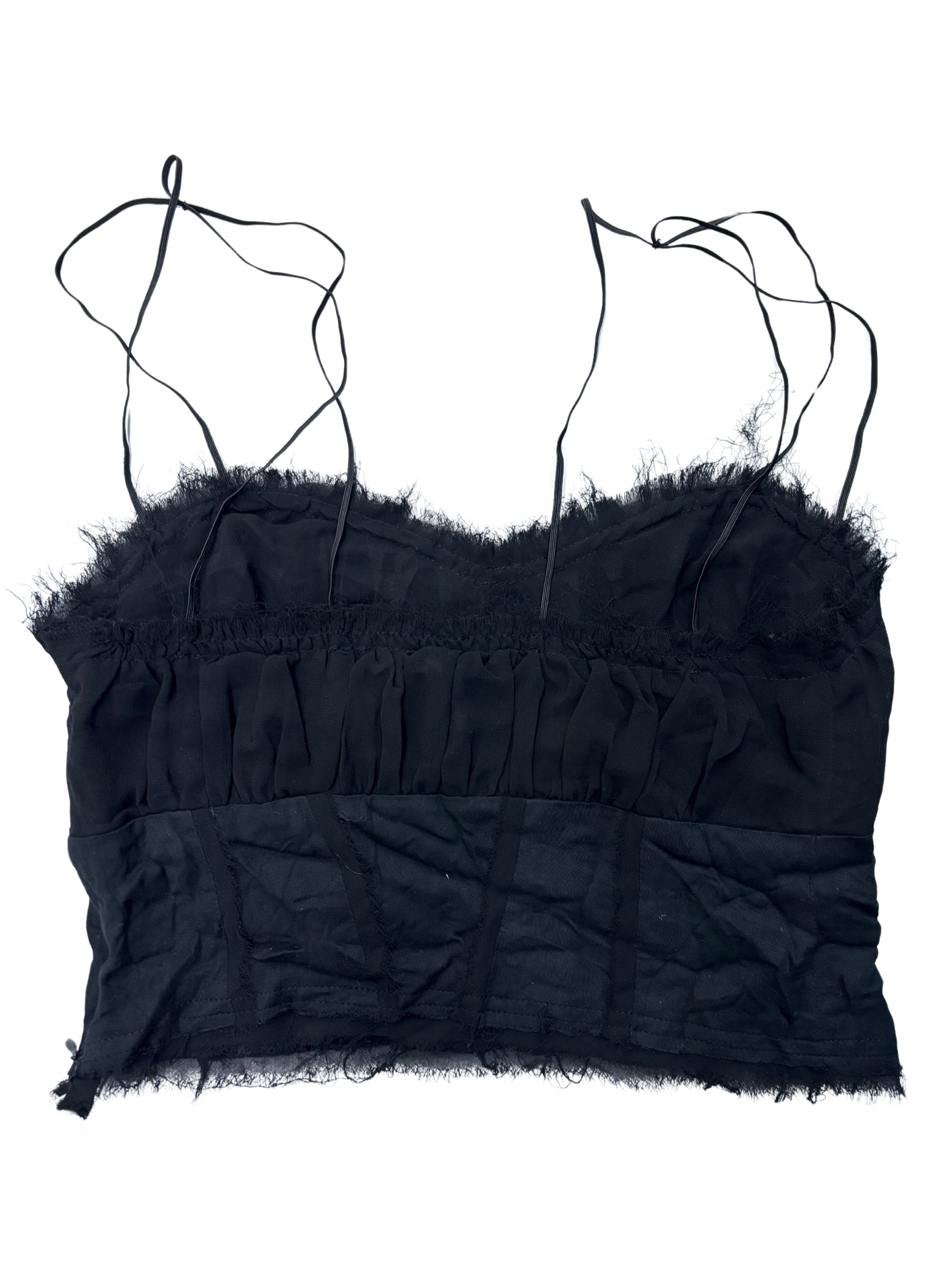 UO Ronny Raw-Edge Black Cami - XS