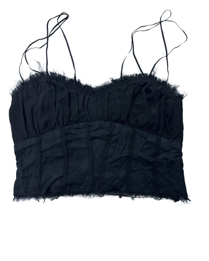 UO Ronny Raw-Edge Black Cami - XS