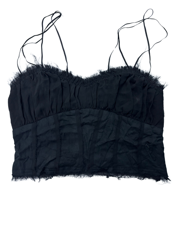 UO Ronny Raw-Edge Black Cami - XS