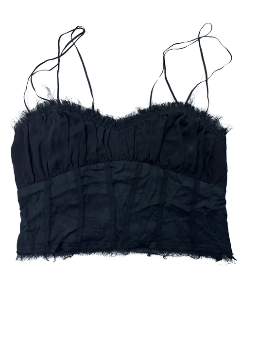 UO Ronny Raw-Edge Black Cami - XS