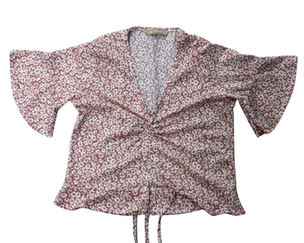 Rocket Fashion | Victoria Style V-Neck Floral Chiffon Blouse