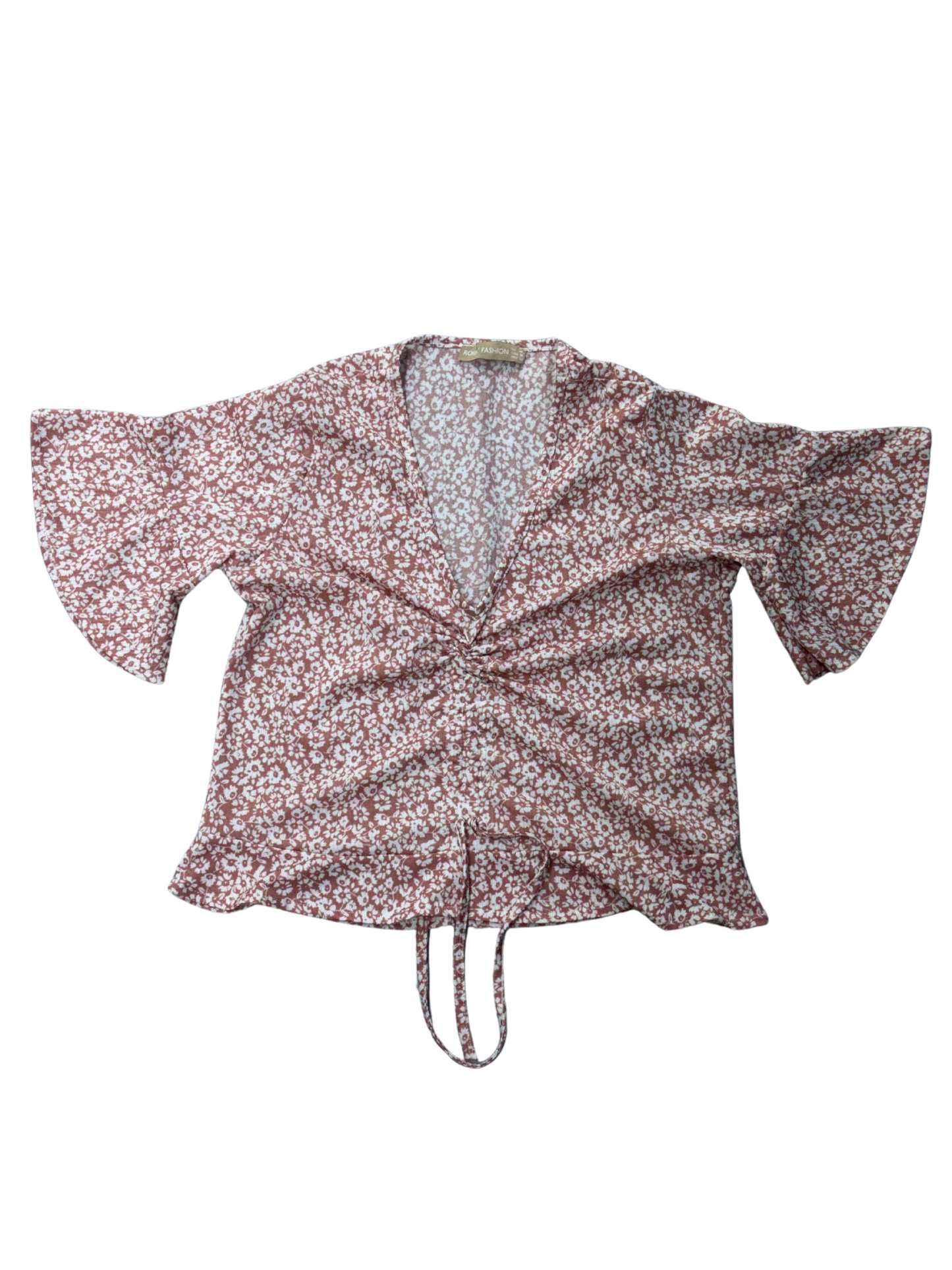 Rocket Fashion | Victoria Style V-Neck Floral Chiffon Blouse