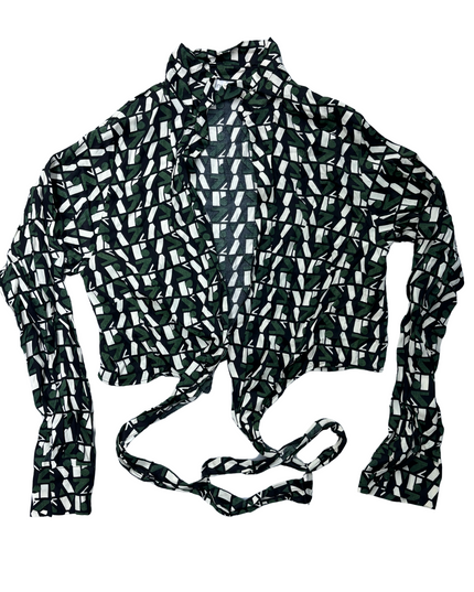 Vinales Printed Jersey Wrap Top